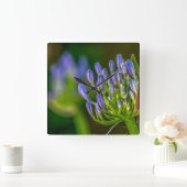 Purple Flower Wall Clock スクエア壁時計 (ホーム)