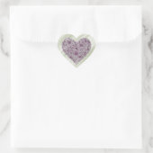 Purple flowered heart sticker ハートシール (バッグ)