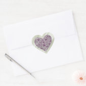 Purple flowered heart sticker ハートシール (封筒)