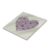 Purple flowered heart tile タイル (側面)