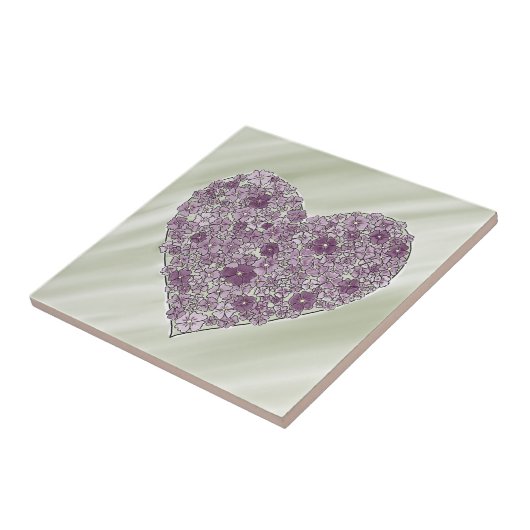 Purple flowered heart tile タイル (側面)