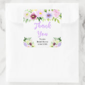 Purple Flowers and Foliage Bridal Shower Thank You スクエアシール (バッグ)