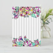 Purple flowers and grey stripes サンキューカード (スタンド正面)