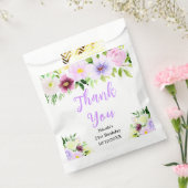 Purple Flowers Birthday Thank You フェイバーバッグ (封をした状態)