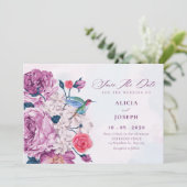 Purple flowers bloom wedding セーブザデート (スタンド正面)