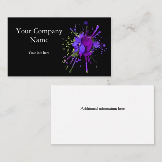 purple flowers card 名刺 (正面/裏面)