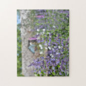 Purple Flowers Country House Garden Cotswolds UK ジグソーパズル (縦)