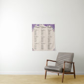 Purple Flowers Cream Find Your Seat Wedding Seatin タペストリー (インサイチュ)