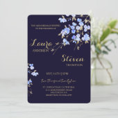 Purple Flowers Decoration Wedding Invitation 招待状 (スタンド正面)