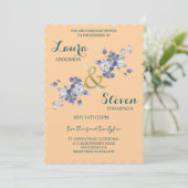 Purple Flowers Decoration Wedding Invitation 招待状 (スタンド正面)