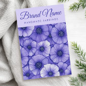 Purple flowers floral pattern earring display card