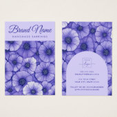Purple flowers floral pattern earring display card (正面&裏面)