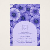 Purple flowers floral pattern earring display card (裏面)