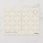 Purple Flowers Illustrated Botanical Pattern ポストカード (裏面)