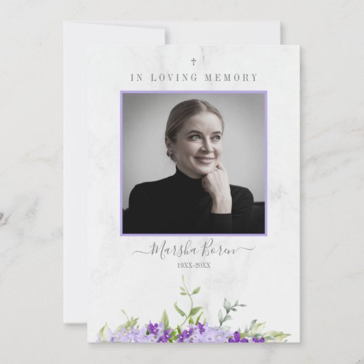 Purple Flowers in Loving Memory for Funeral (正面)