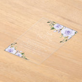 Purple Flowers, Lilac Flowers, Boho, Birthday アクリル招待状 (レイダウン)