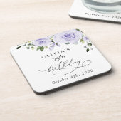 Purple Flowers, Lilac Flowers, Boho, Birthday コースター (左側)