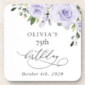 Purple Flowers, Lilac Flowers, Boho, Birthday コースター (正面)