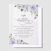 Purple Flowers, Lilac Flowers, Boho, Birthday ベラム紙招待状 (オフセット)