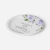 Purple Flowers, Lilac Flowers, Boho, Birthday ペーパープレート (アングル)