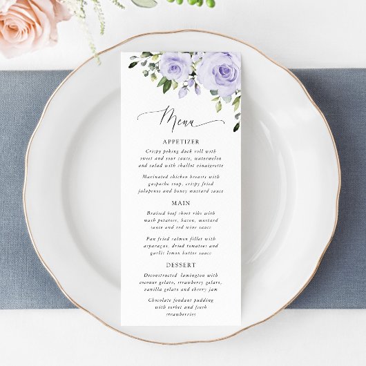 Purple Flowers, Lilac Flowers, Bridal Shower Menu メニュー