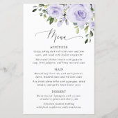 Purple Flowers, Lilac Flowers, Floral Wedding Menu (正面)