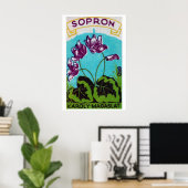 Purple Flowers Matchbox Art Print, Hungarian ポスター (ホームオフィス)