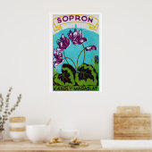 Purple Flowers Matchbox Art Print, Hungarian ポスター (キッチン)