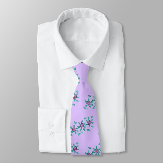 Purple Flowers on Lavender Pattern, Ties ネクタイ (タイ)