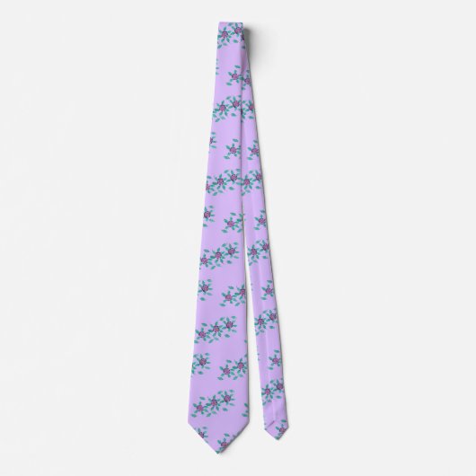 Purple Flowers on Lavender Pattern, Ties ネクタイ (正面)