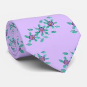 Purple Flowers on Lavender Pattern, Ties ネクタイ (ロール)