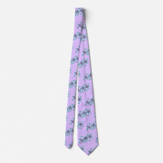Purple Flowers on Lavender Pattern, Ties ネクタイ (裏面)