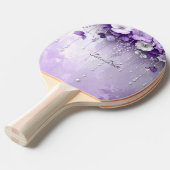 Purple Flowers Ping Pong Paddle 卓球ラケット (正面アングル)