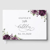 Purple Flowers, Plum Flowers, Boho, Birthday ゲストブック (正面)