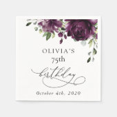 Purple Flowers, Plum Flowers, Boho, Birthday スタンダードカクテルナプキン (正面)