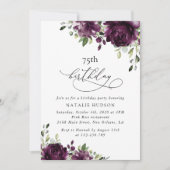 Purple Flowers, Plum Flowers, Boho, Birthday 招待状 (正面)