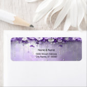 Purple Flowers Return Address Label ラベル (インサイチュ)