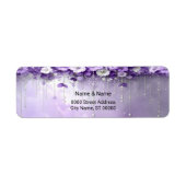 Purple Flowers Return Address Label ラベル (正面)