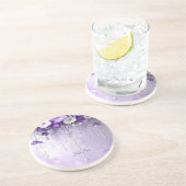 Purple Flowers Sandstone Coaster コースター (側面)