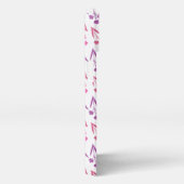 Purple Flowers Seamless Pattern – Elegant Floral D iPhoneケース (右側面)