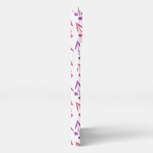 Purple Flowers Seamless Pattern – Elegant Floral D iPhoneケース (右側面)