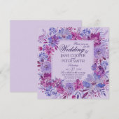 Purple flowers Wedding Invitation 招待状 (正面/裏面)