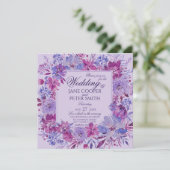 Purple flowers Wedding Invitation 招待状 (スタンド正面)