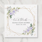 Purple Flowers, White Flowers, Boho, Baby Shower フェイバータグ (正面)