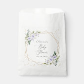 Purple Flowers, White Flowers, Boho, Baby Shower フェイバーバッグ (正面)