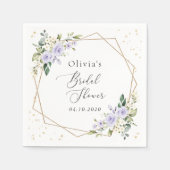 Purple Flowers, White Flowers, Boho, Bridal Shower スタンダードカクテルナプキン (正面)
