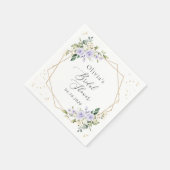 Purple Flowers, White Flowers, Boho, Bridal Shower スタンダードカクテルナプキン (角)