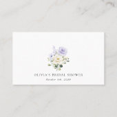 Purple Flowers, White Flowers, Boho, Bridal Shower プレイスカード (裏面)