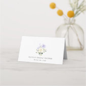Purple Flowers, White Flowers, Boho, Bridal Shower プレイスカード (裏面)