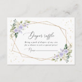 Purple Flowers, White Flowers, Boho, Diaper Raffle エンクロージャーカード (正面)